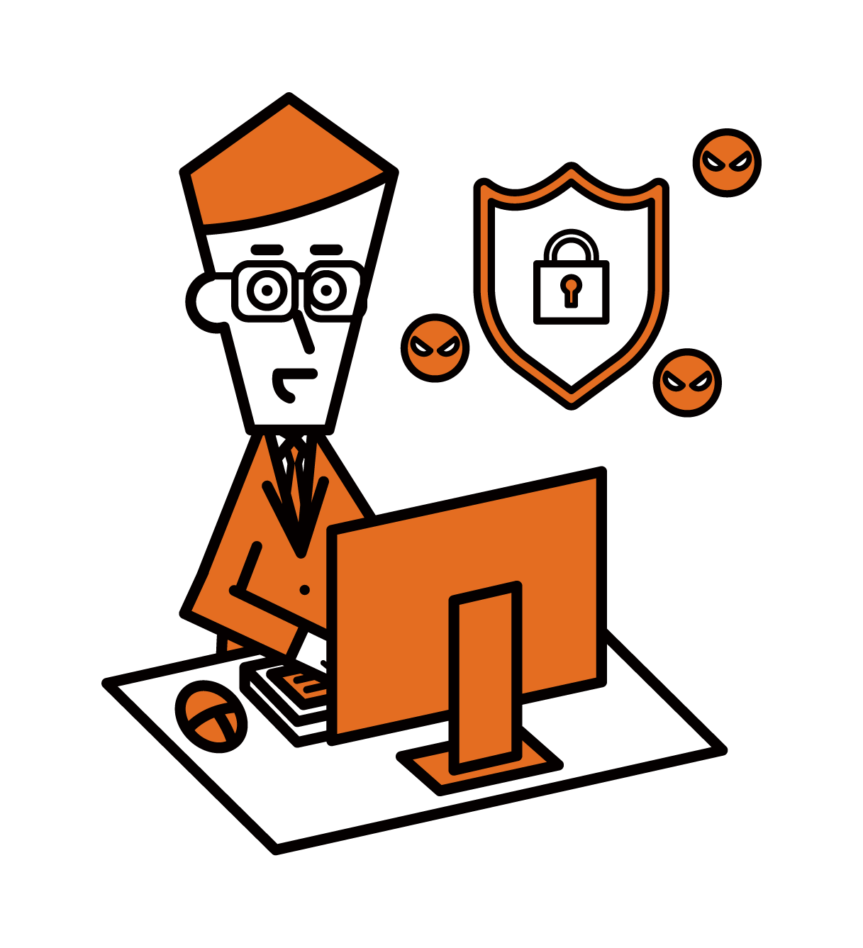 Illustration of a security engineer (male)