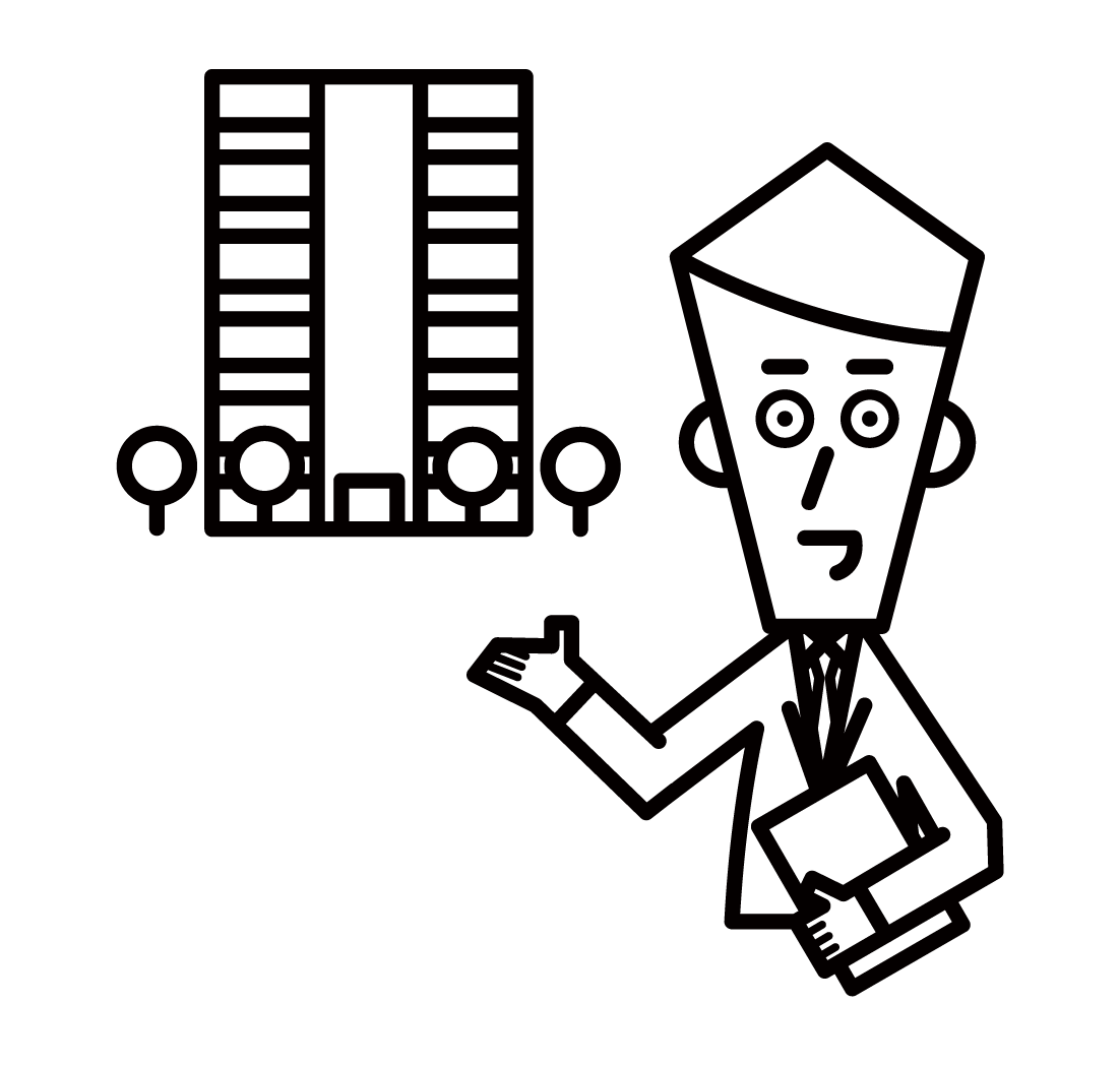 Illustration of condominium manager (male)
