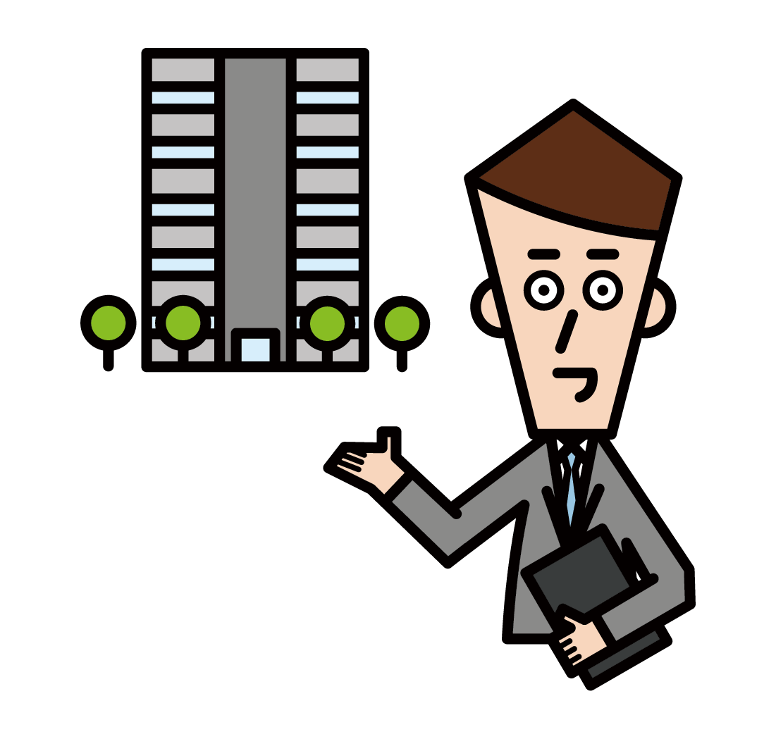 Illustration of condominium manager (male)