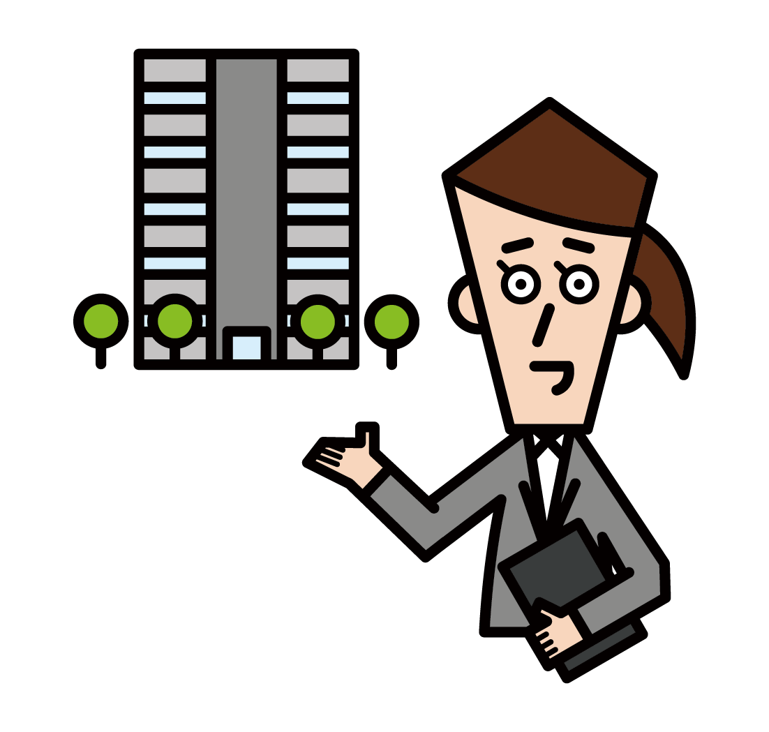 Illustration of condominium manager (male)