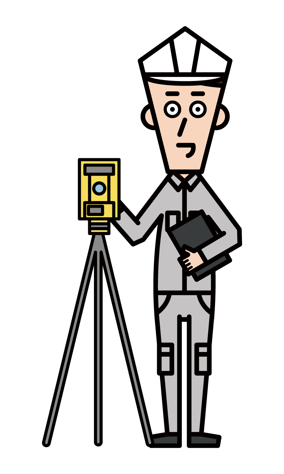 Illustration of land and house surveyor (male)