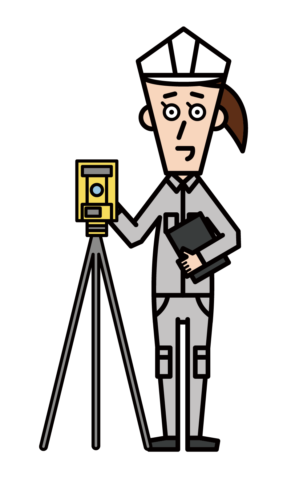 土地和房屋調查員和測量師（女性）的插圖