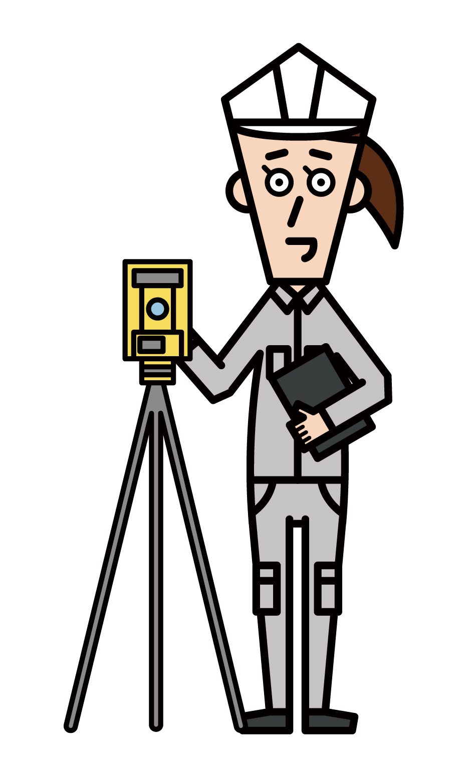 Illustration of land and house surveyor (male)