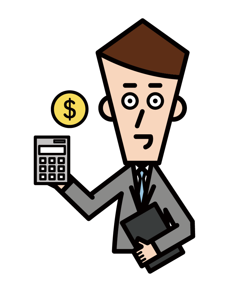 Illustration of certified public accountant and tax accountant (male)