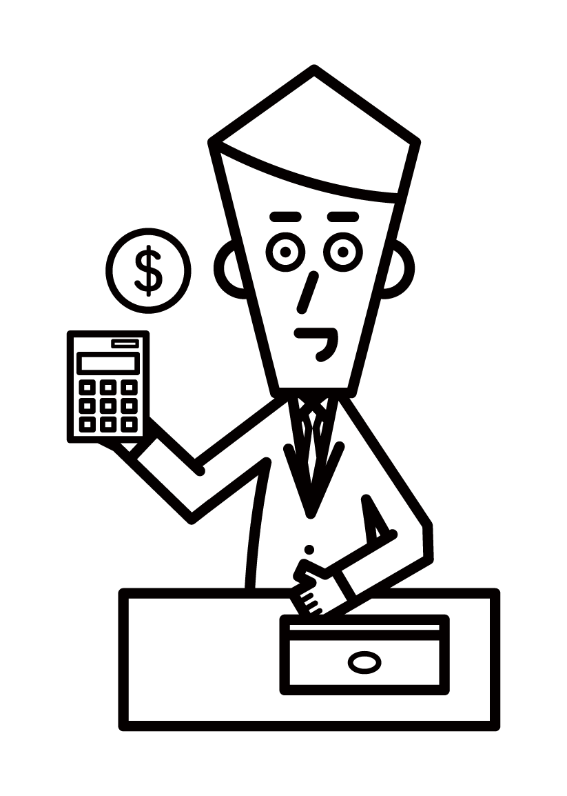Illustration of accounting (male)