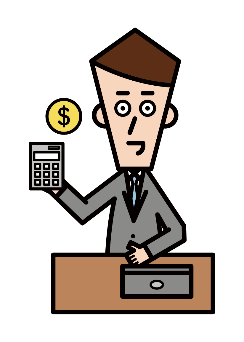 Illustration of accounting (male)