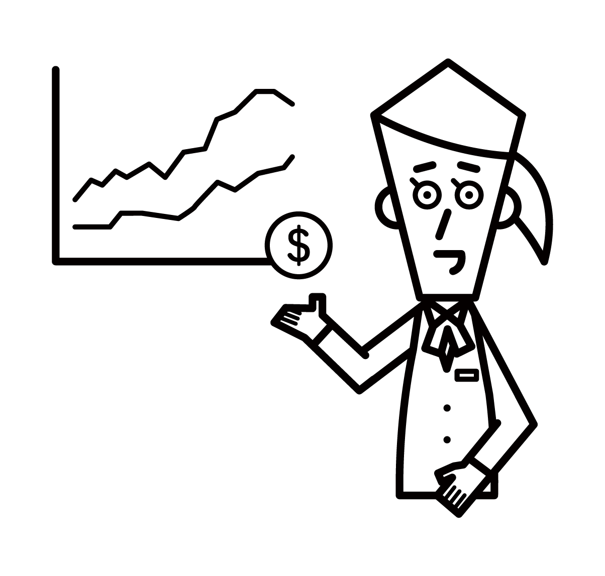 證券分析師、基金經理和交易者（女性）插圖