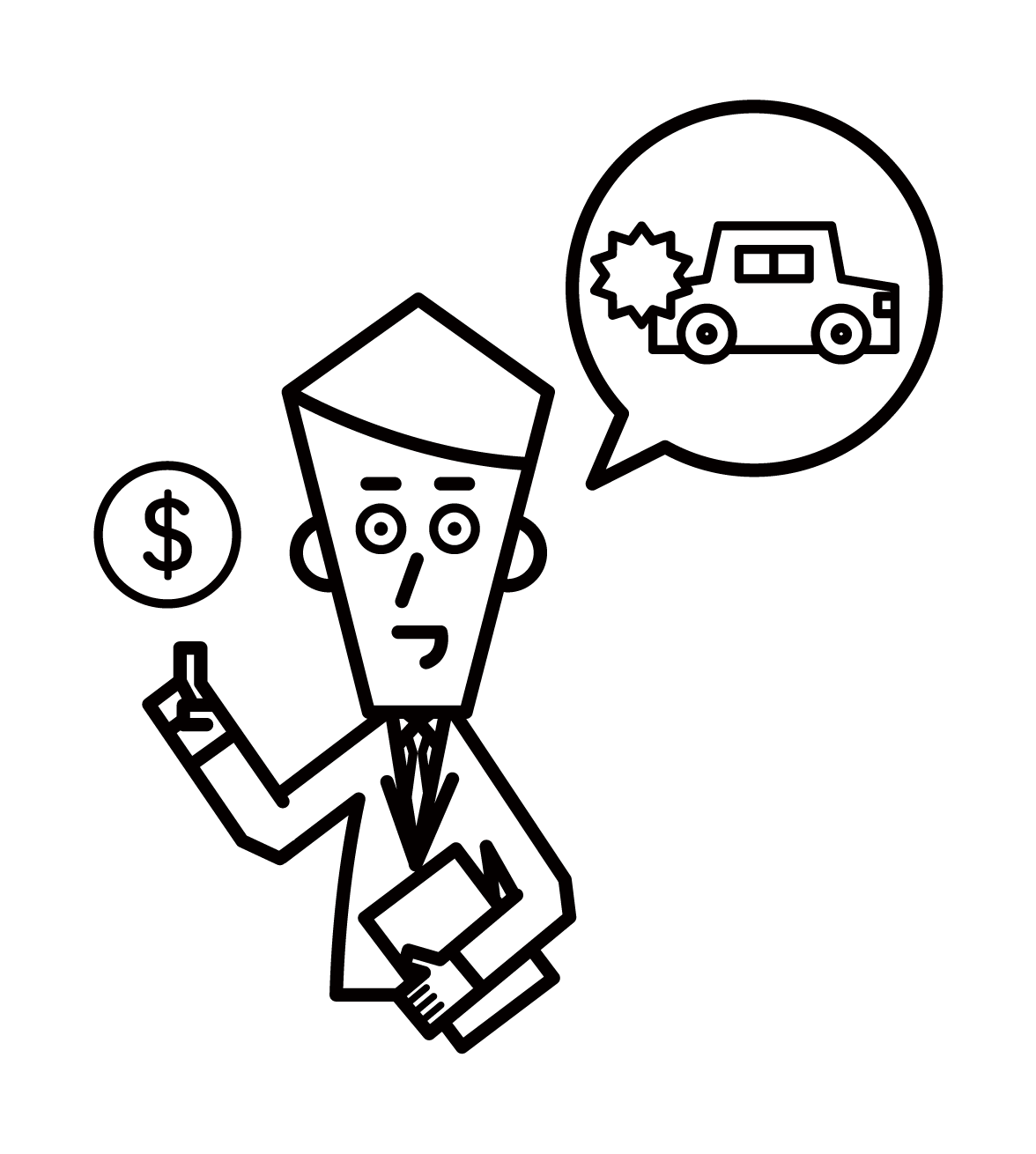 Illustration of non-life insurance company employee, insurance diplomat, life insurance company employee (male)