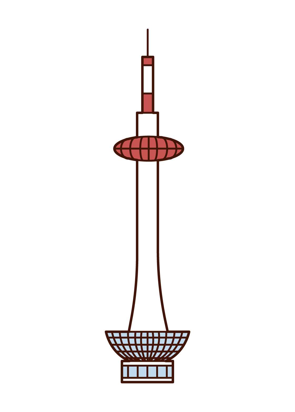 京都タワーのイラスト フリーイラスト素材 Kukukeke ククケケ