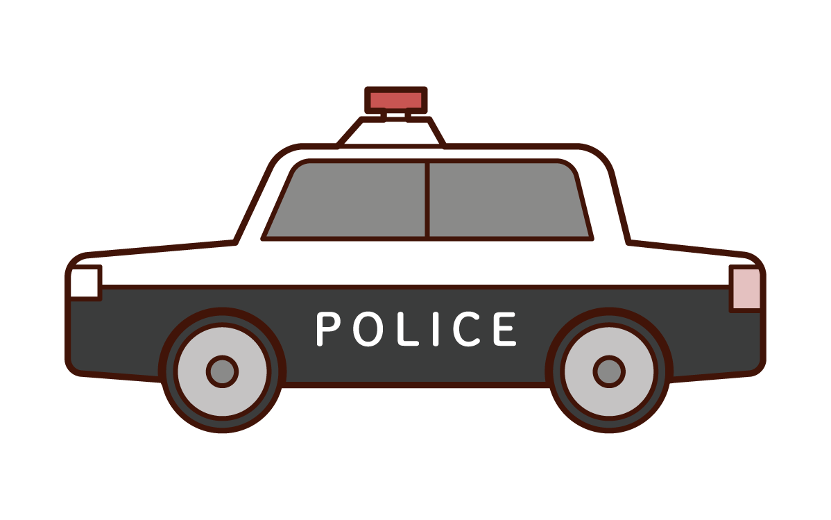 Illustration of a police car seen from the side