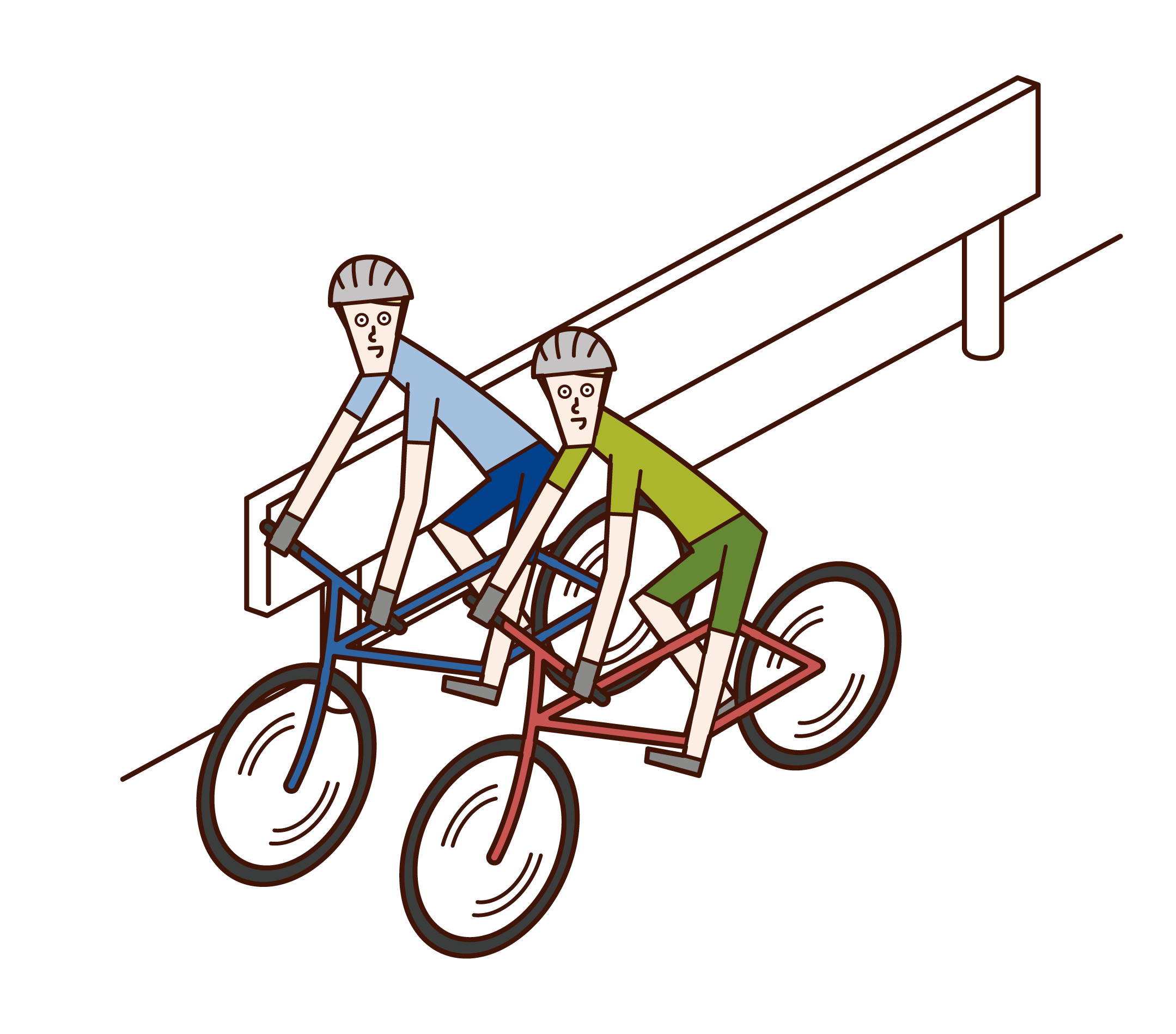 騎自行車的人(男性)的插圖