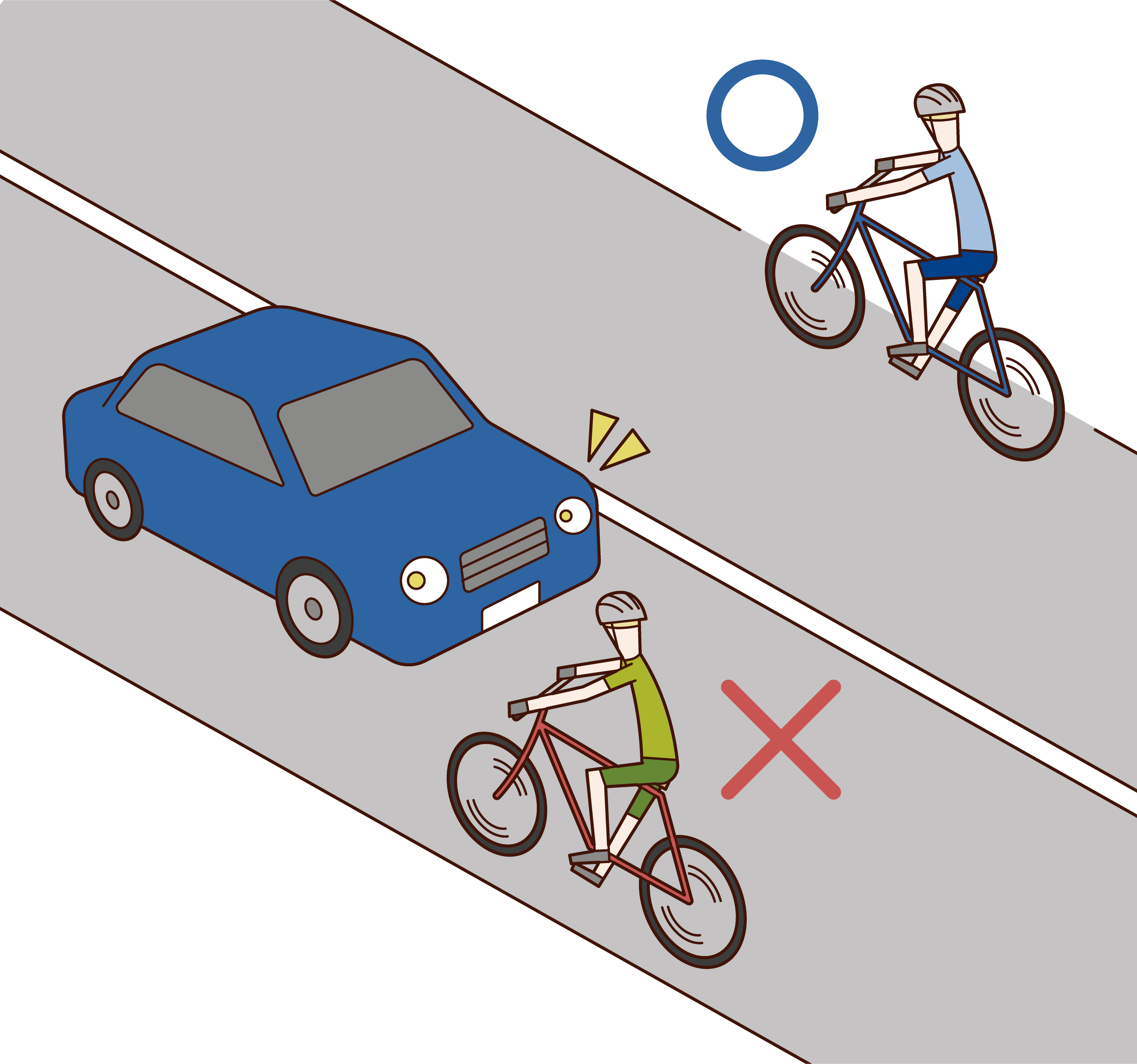 自行車車道插圖