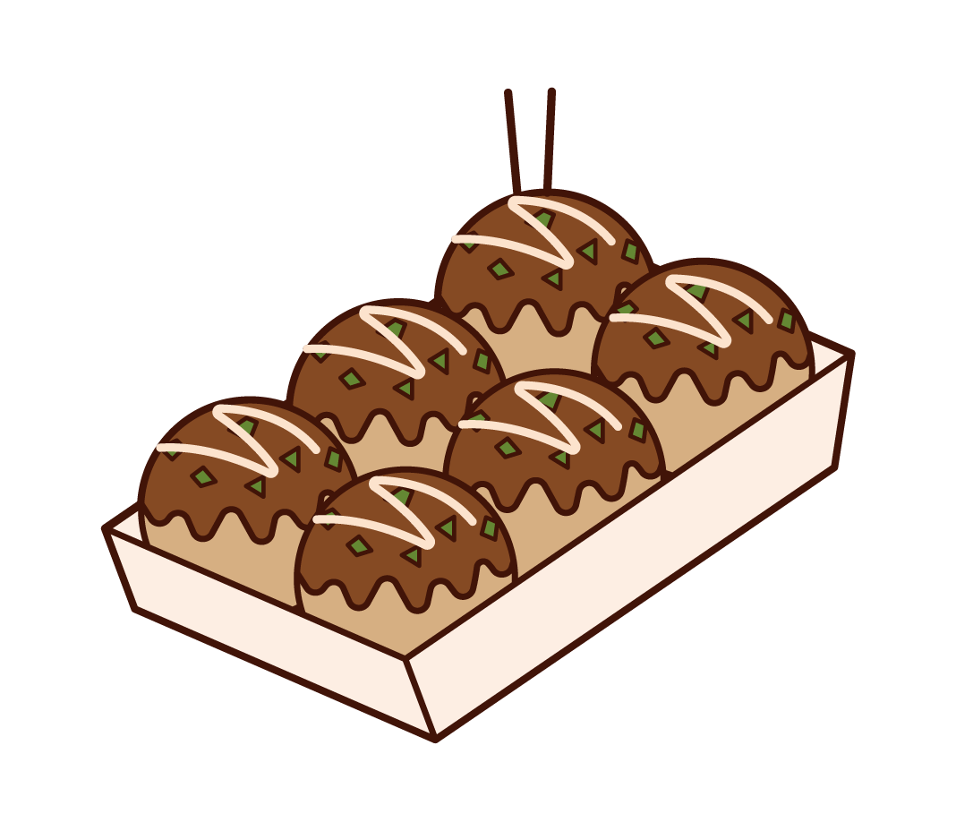 Illustration of takoyaki