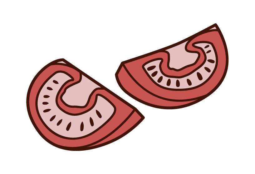 Illustration of cut tomatoes