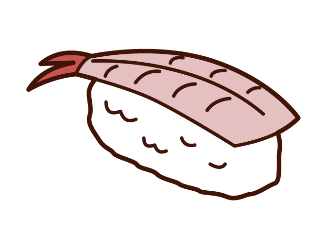 Illustration of sweet shrimp sushi