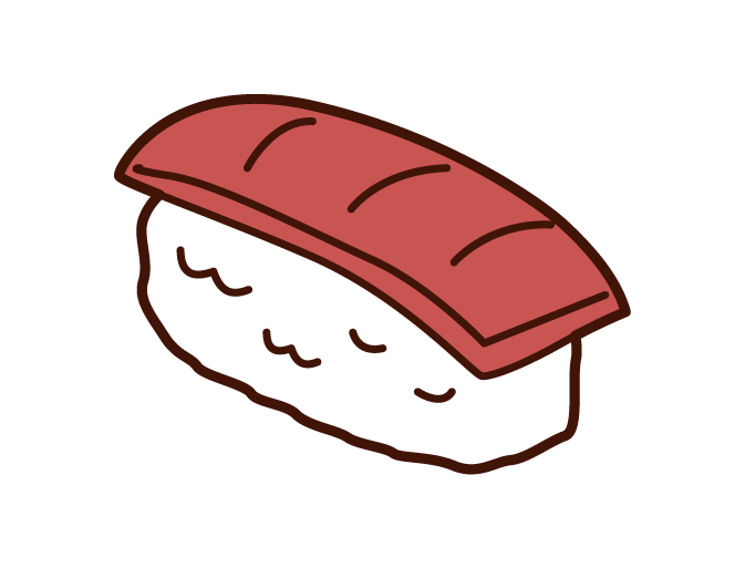 Illustration of sea bream sushi