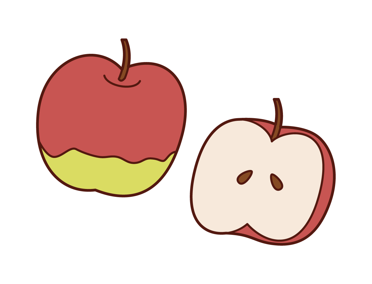 りんごのイラスト フリーイラスト素材 Kukukeke ククケケ