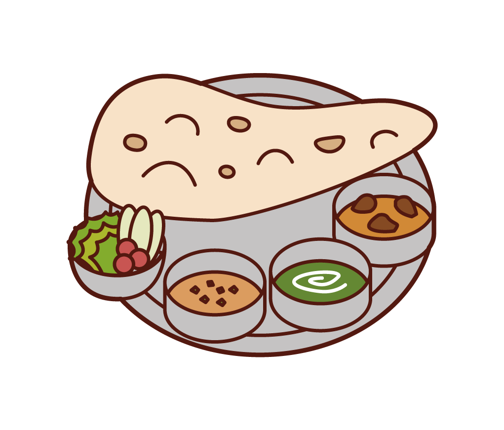 インドカレーのイラスト Kukukeke ククケケ