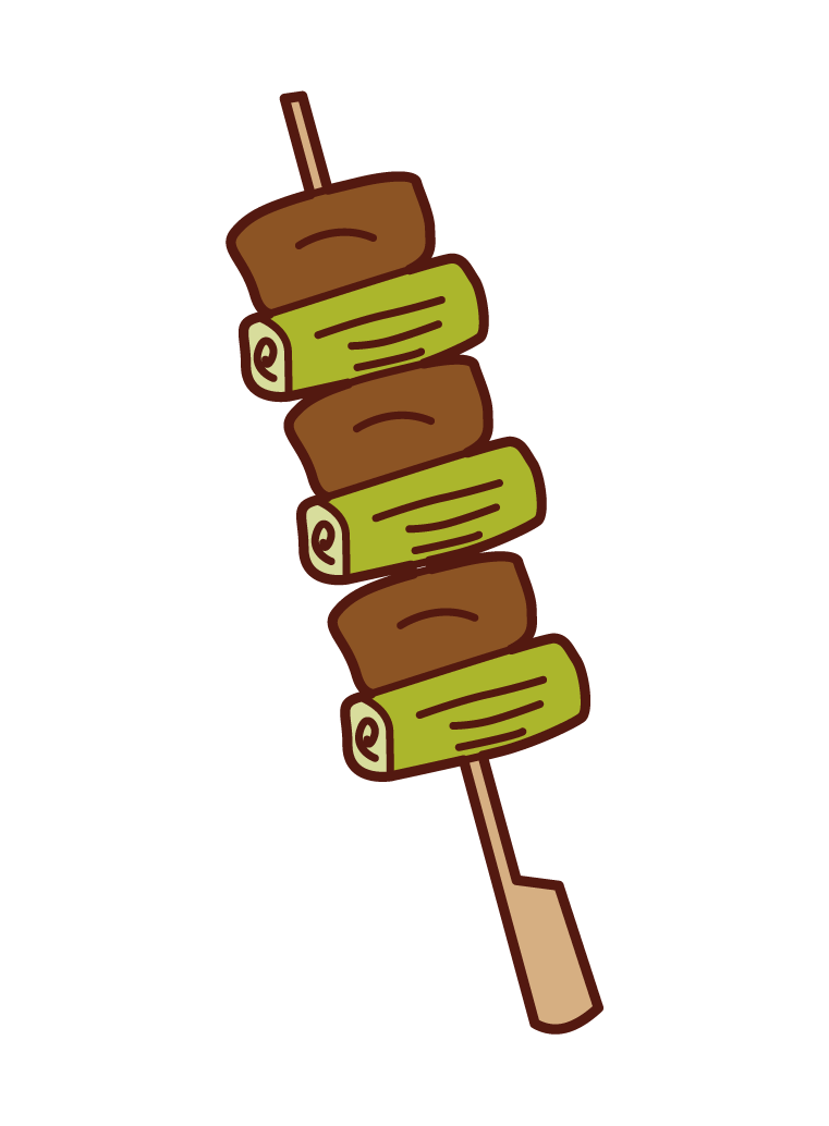 Illustration of yakitori (leek)