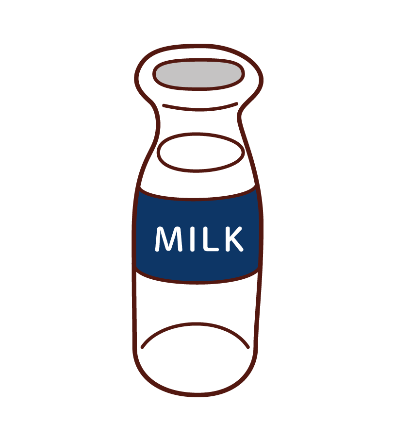 瓶に入ったミルクのイラスト