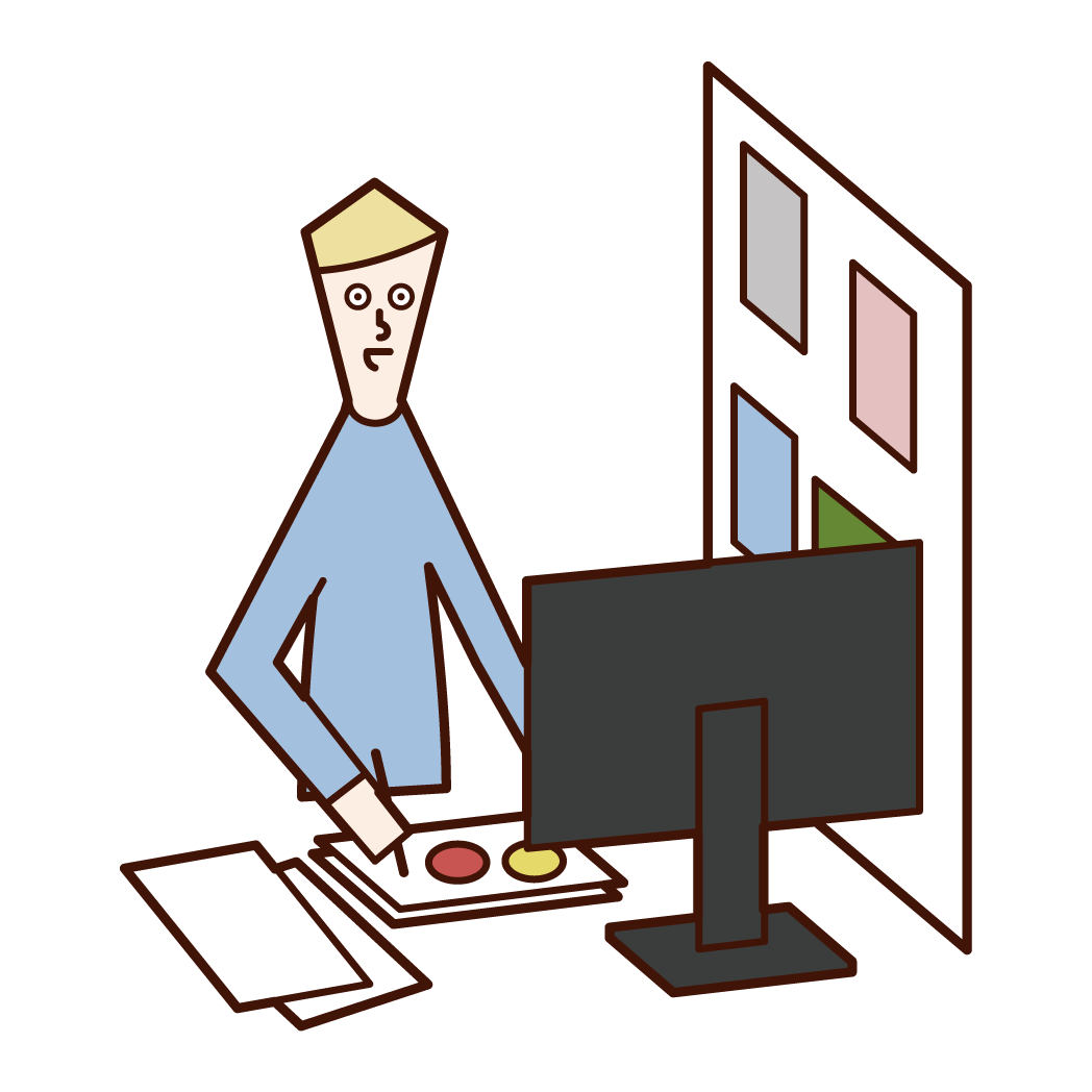 アニメーター 男性 のイラスト フリーイラスト素材 Kukukeke ククケケ