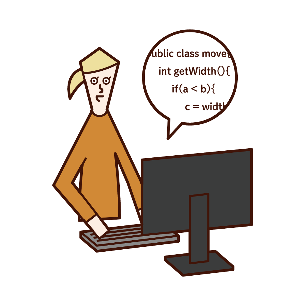 プログラマー Itエンジニア 女性 のイラスト フリーイラスト素材 Kukukeke ククケケ