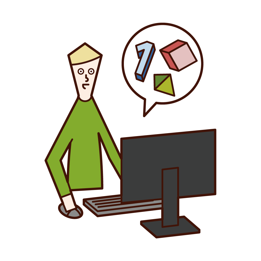 Cgデザイナー 男性 のイラスト フリーイラスト素材 Kukukeke ククケケ