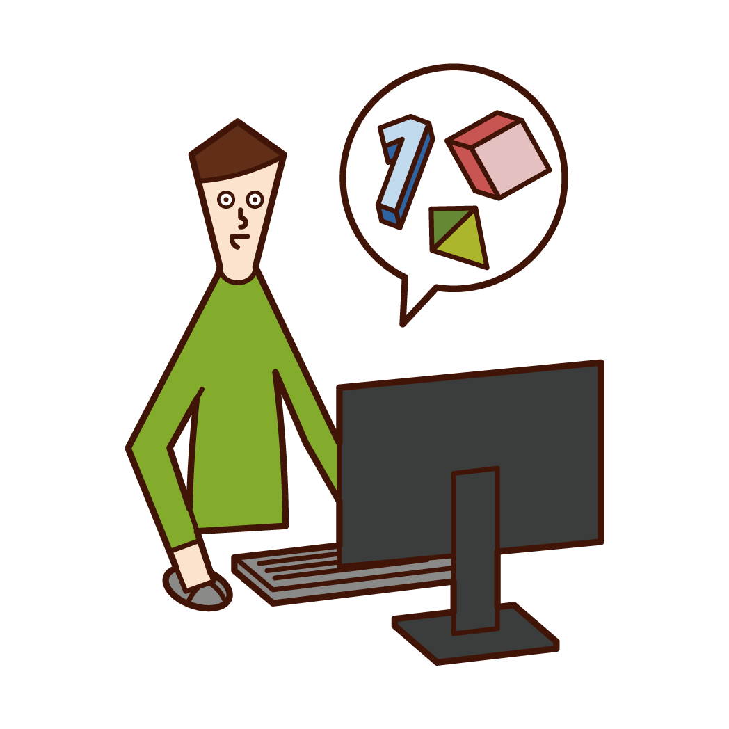 Cgデザイナー 男性 のイラスト フリーイラスト素材 Kukukeke ククケケ