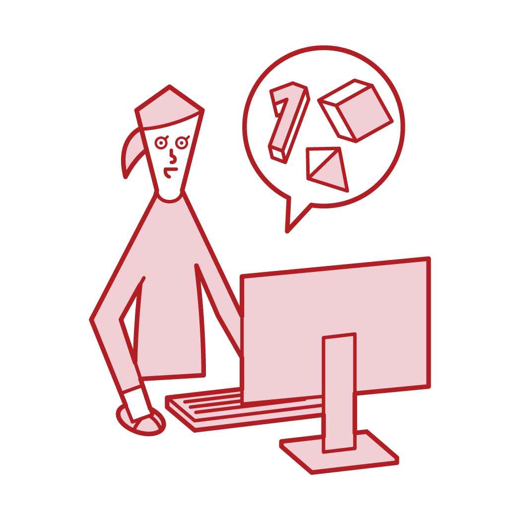 Cgデザイナー 女性 のイラスト フリーイラスト素材 Kukukeke ククケケ