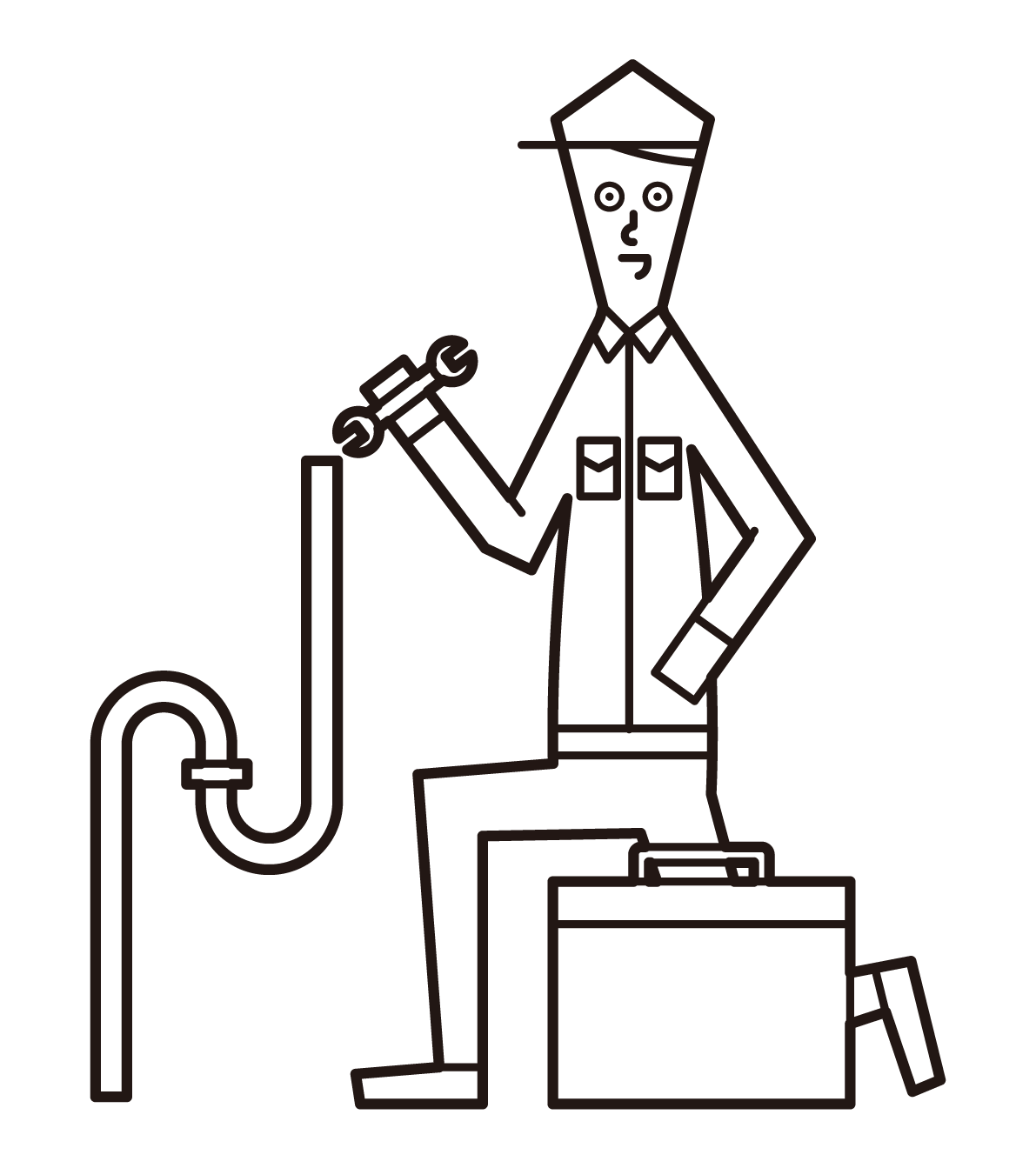 Illustration of a plumber (male)