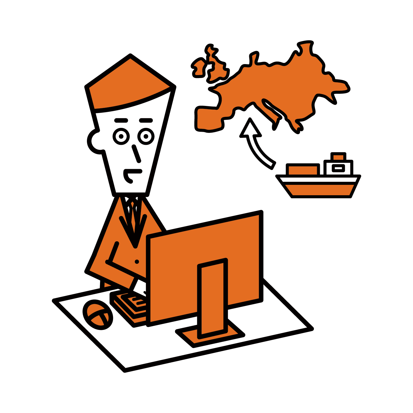 Illustration of a trade clerk (male)