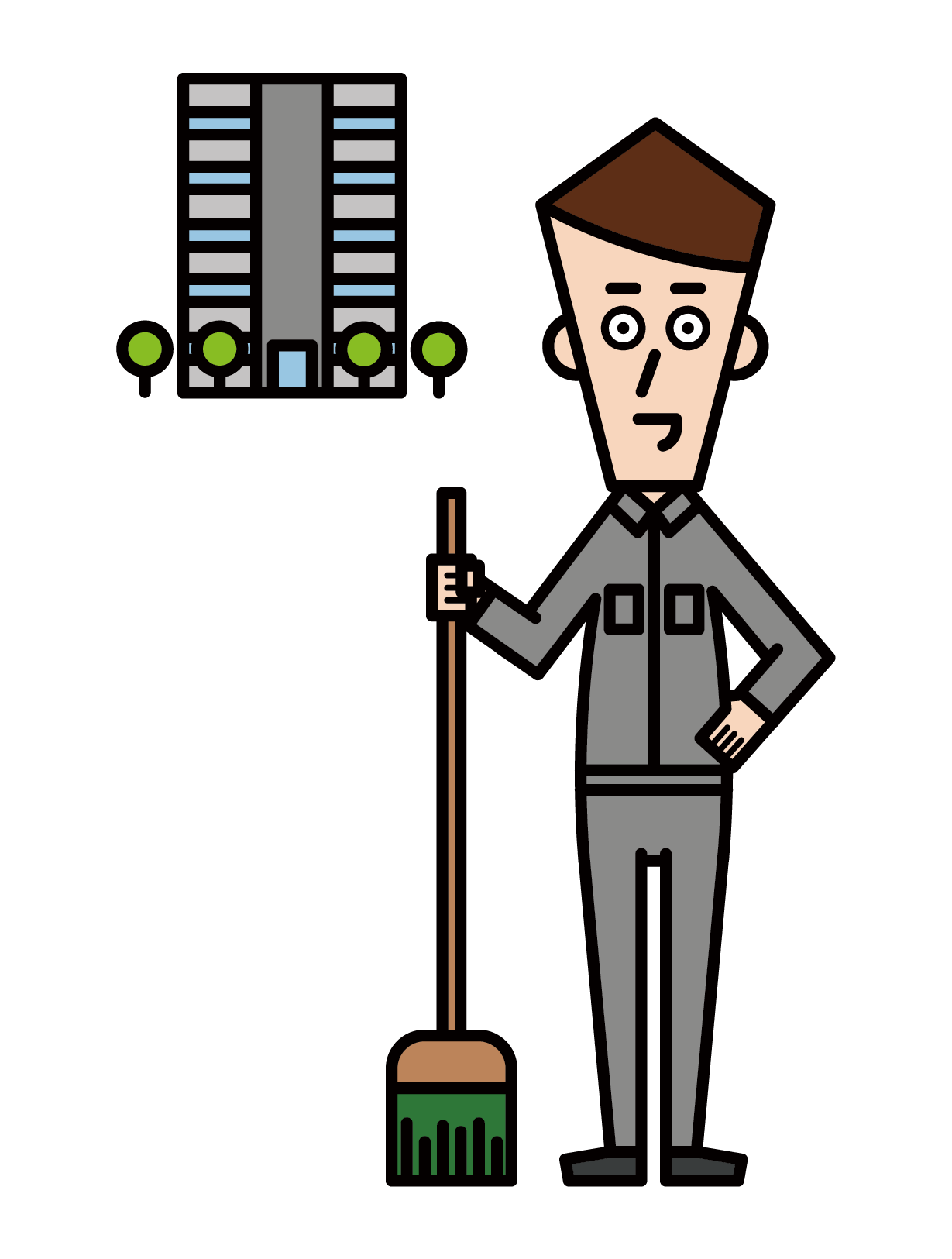 Illustration of a condominium manager (male)