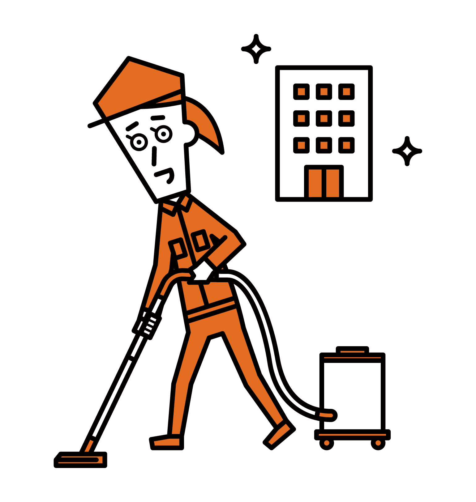 Illustration of Building Maintenance (Female)