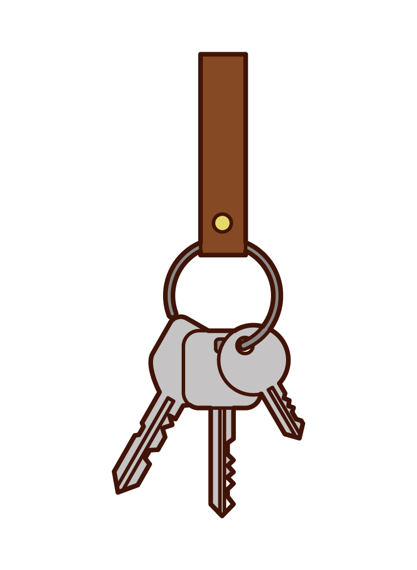 Illustration of key and key chain