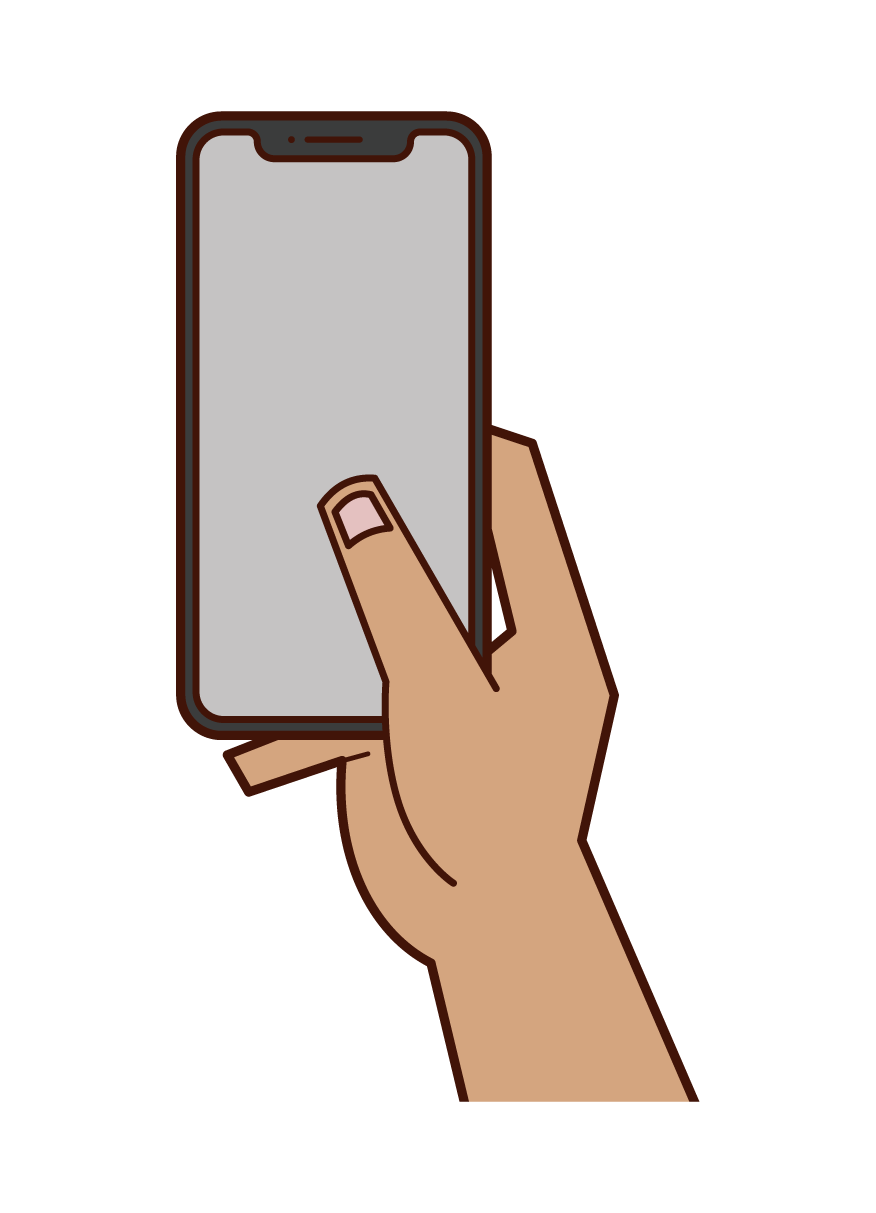 Hand illustration to operate your smartphone