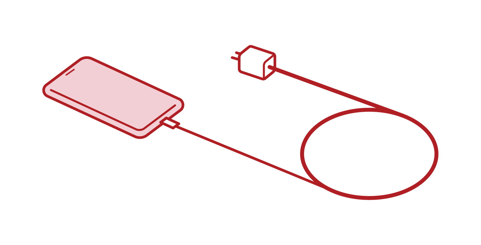 Illustration of smartphone and charging cable