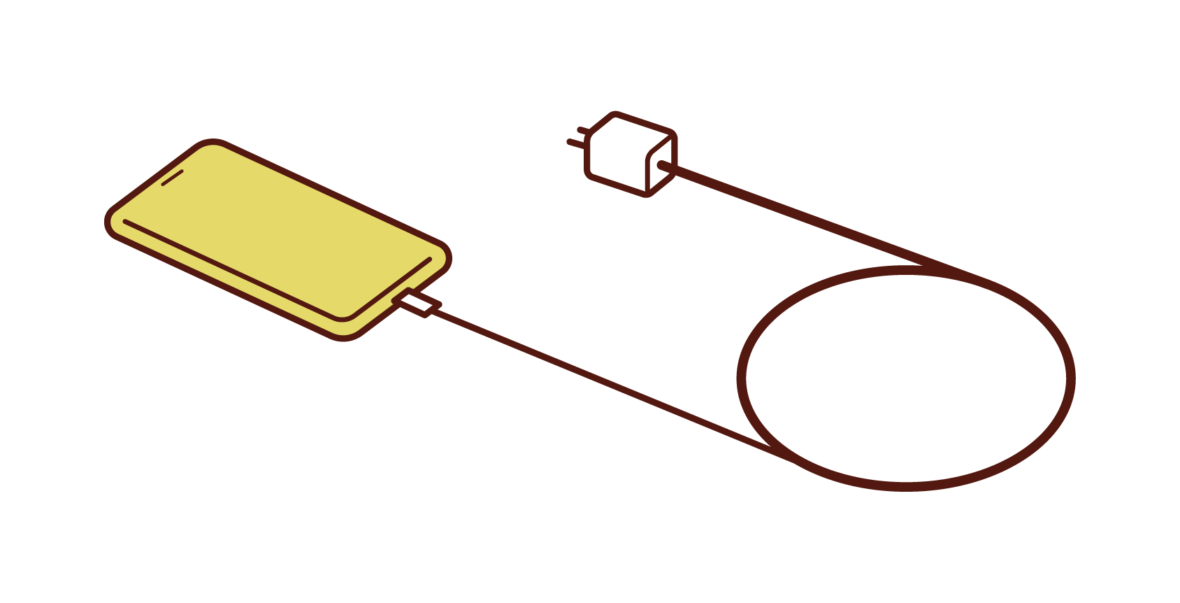 Illustration of smartphone and charging cable