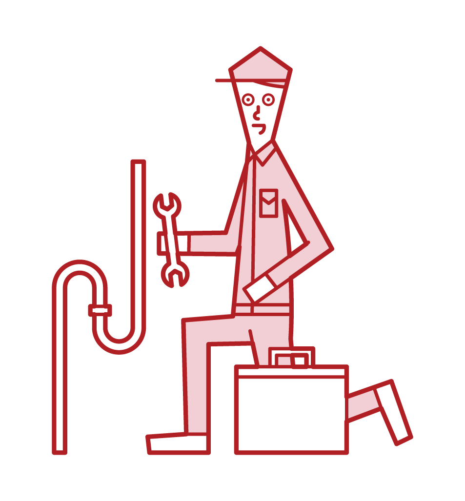 水管工（男性）插圖