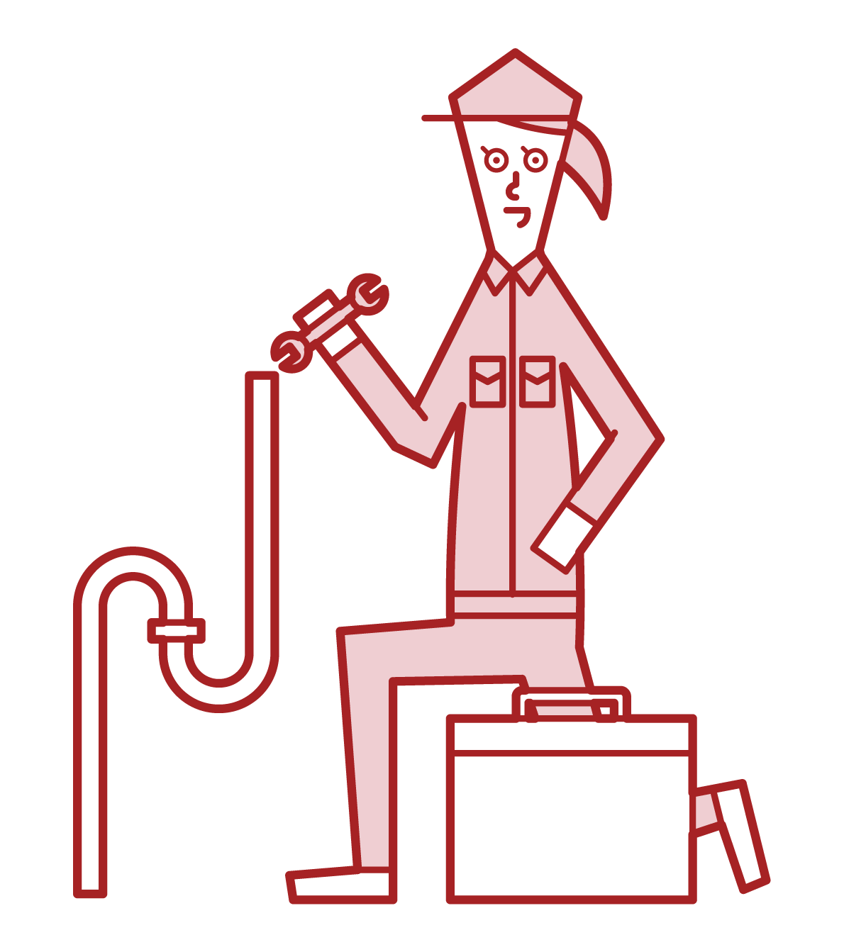 Illustration of a plumber (female)