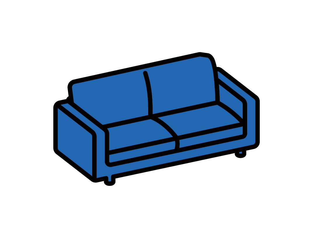 Illustration of two-seat sofa