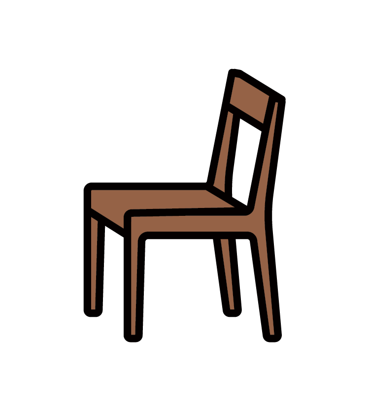 木製の椅子のイラスト