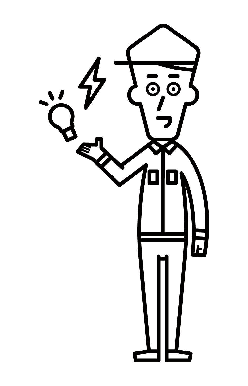Illustration of an employee of a power company (male)