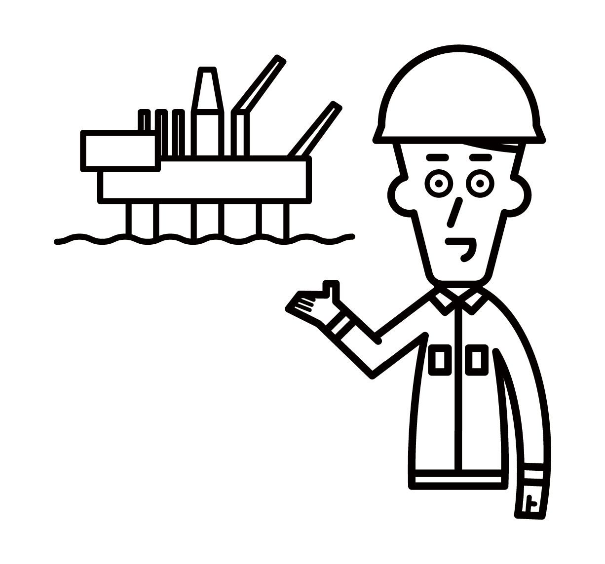 Illustration of an employee of an oil company (male)