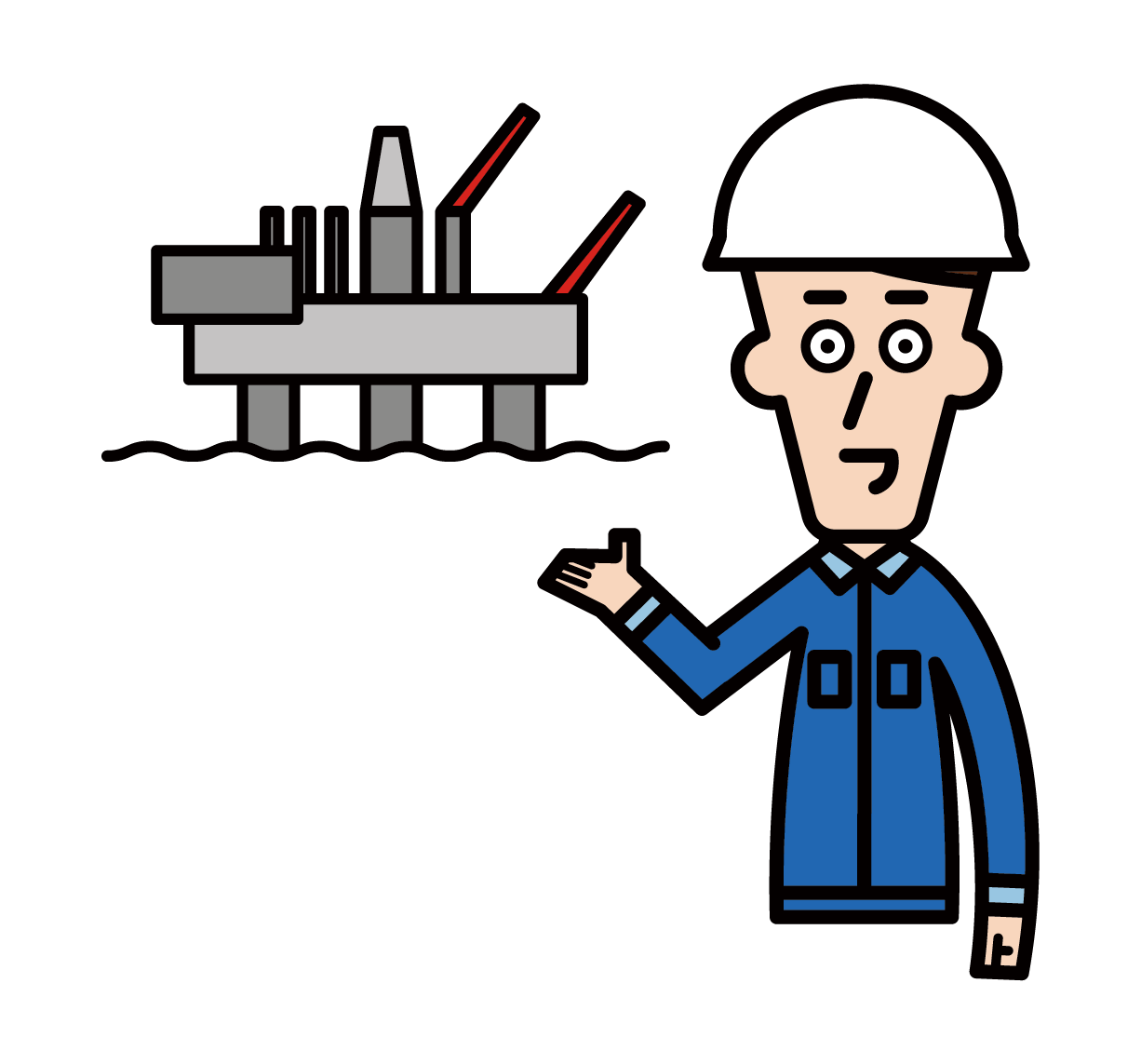 Illustration of an employee of an oil company (male)