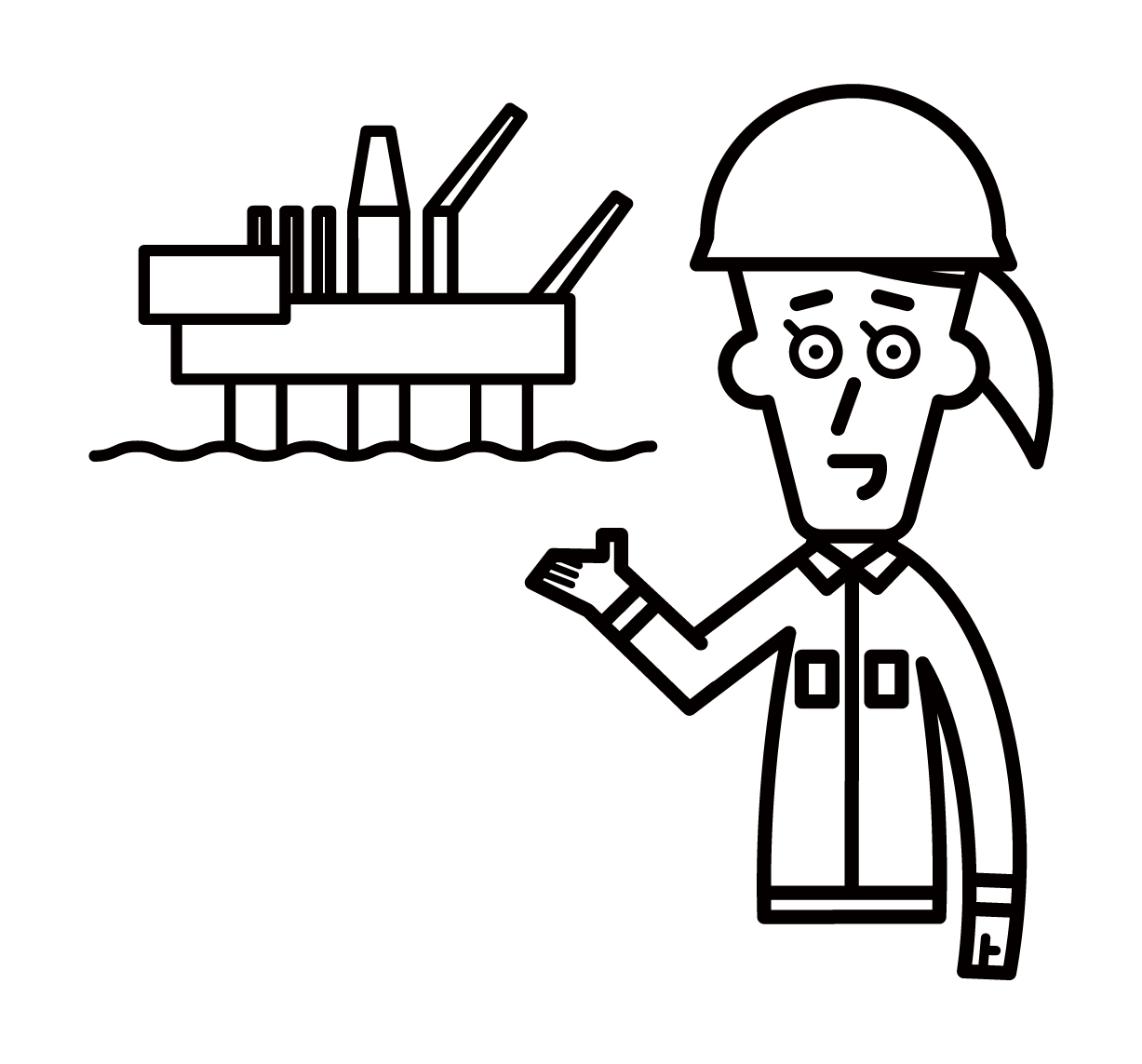 Illustration of an employee of an oil company (woman)