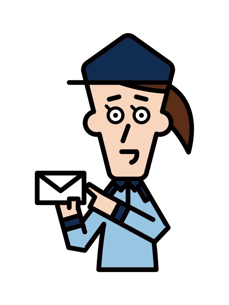 Illustration of a Japanese postman (male)
