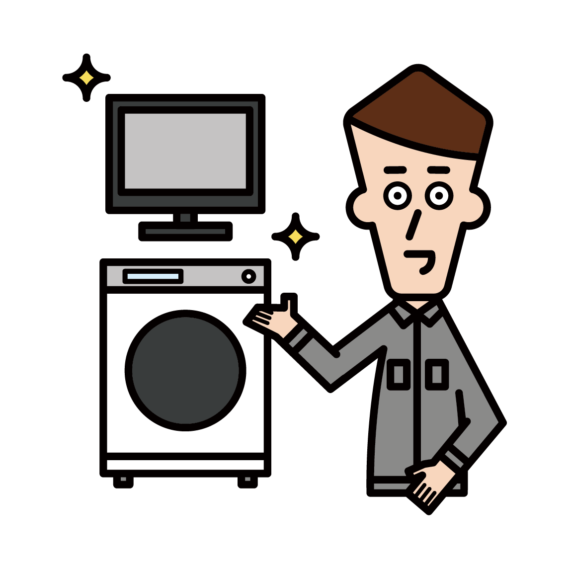 Illustration of an employee of a home appliance manufacturer (male)