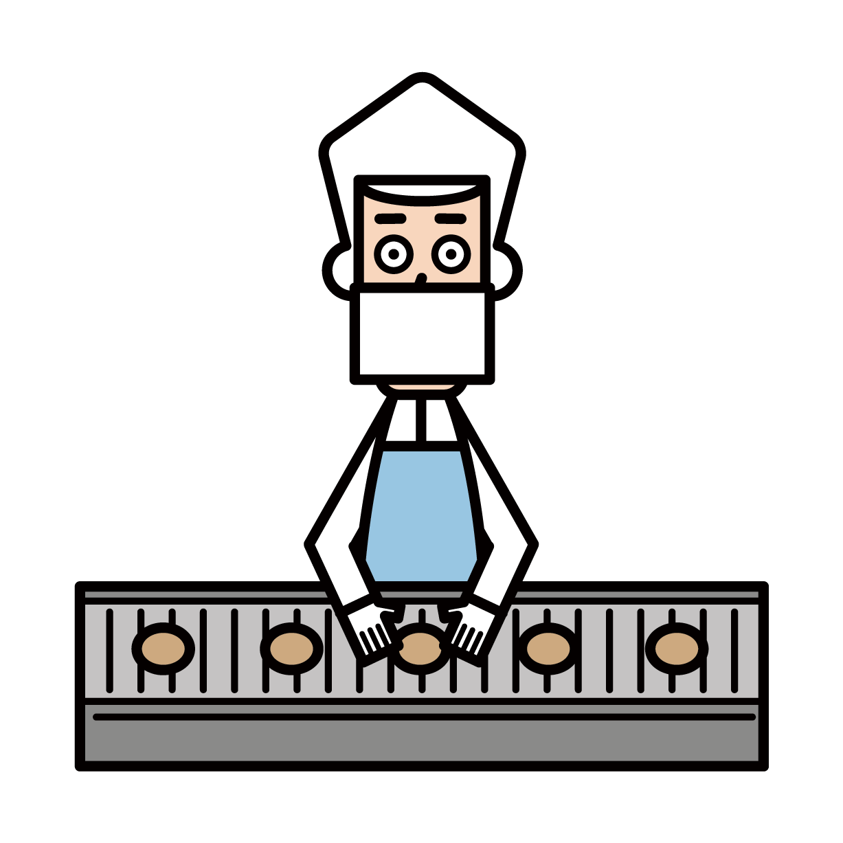 Illustration of an employee of a food manufacturer (male)