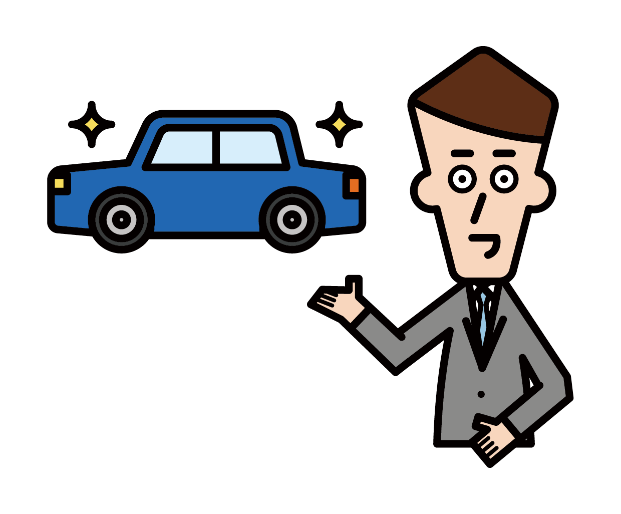 自動車ディーラーの社員（男性）のイラスト