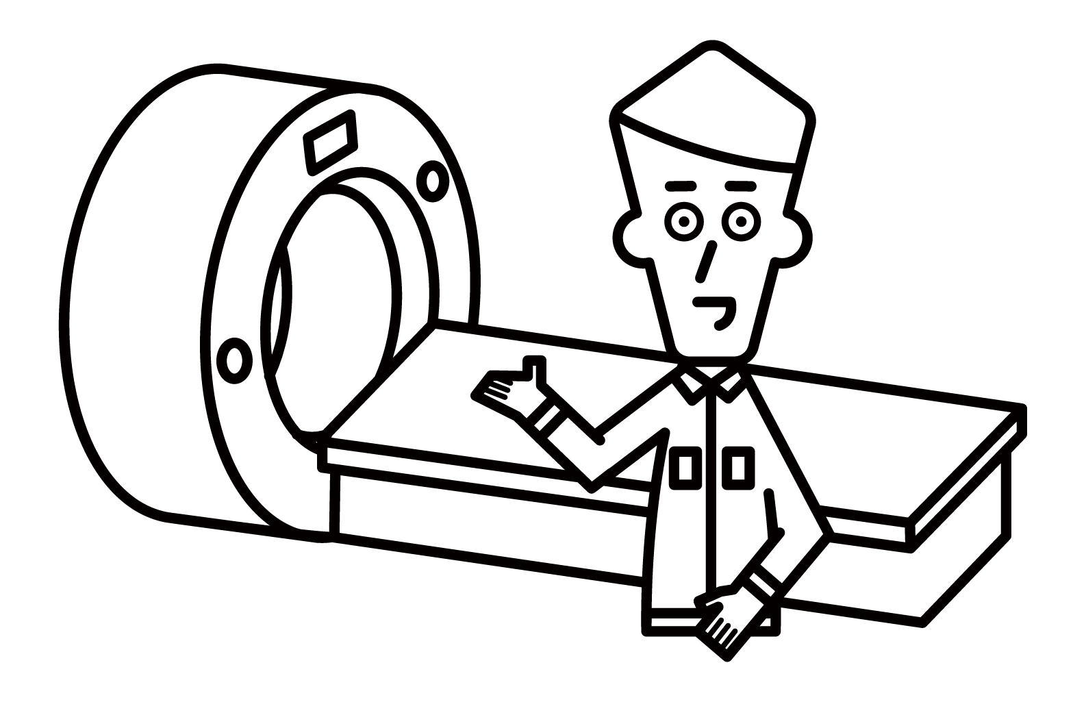 醫療器械製造商員工（男性）的插圖